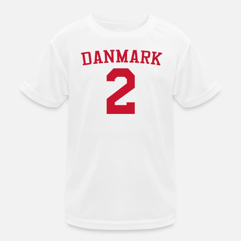 Danemark 2 – Conception de texte rouge T-shirt sport Enfant