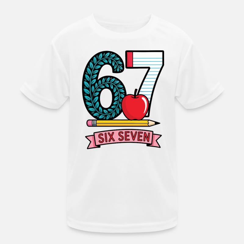 6 7 Apple and Pencil Kinder Funktions-T-Shirt