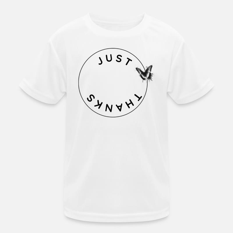 Just Thanks - Kreis mit Schmetterling Kinder Funktions-T-Shirt