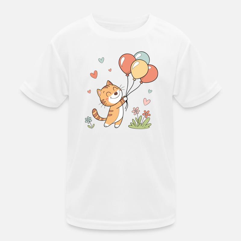 Chat joyeux avec des ballons T-shirt sport Enfant