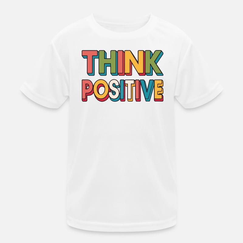 Think Positive Retro Rainbow Kids Functional T-Shirt