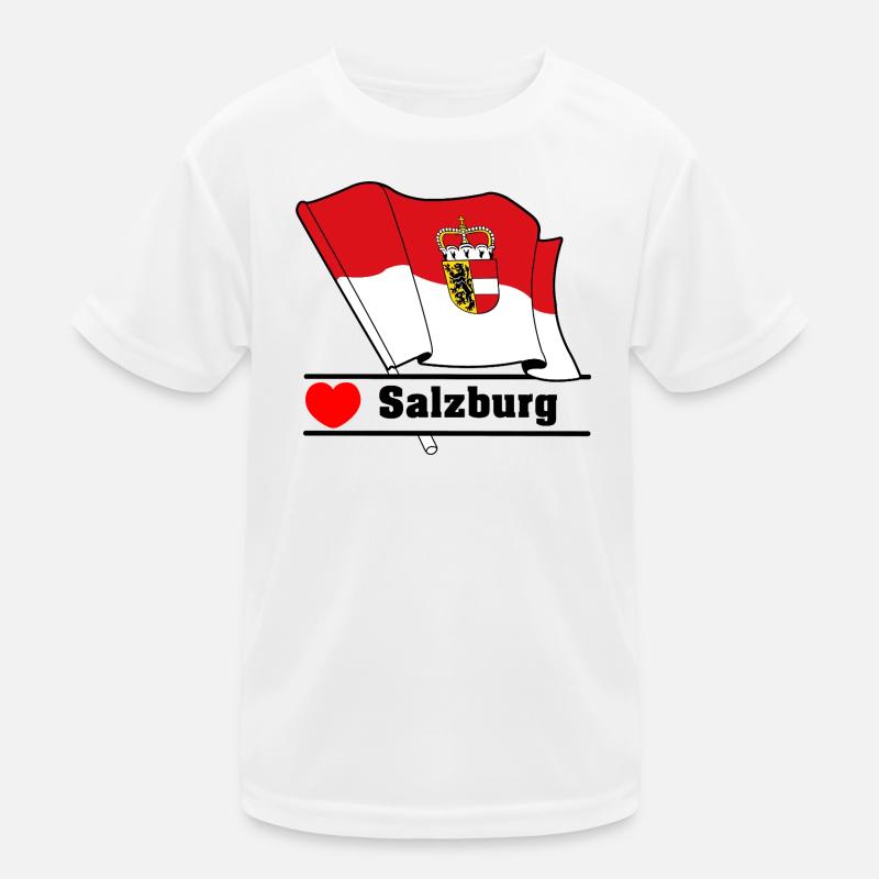 Drapeau de Salzbourg avec cœur T-shirt sport Enfant