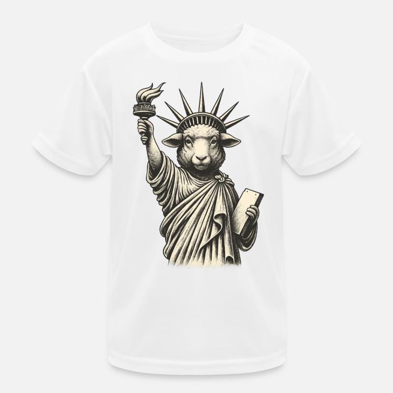Freiheits-Schaf-Statue Kinder Funktions-T-Shirt