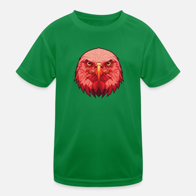 Red Eagle Lowpoly Portrait Kids Functional T-Shirt