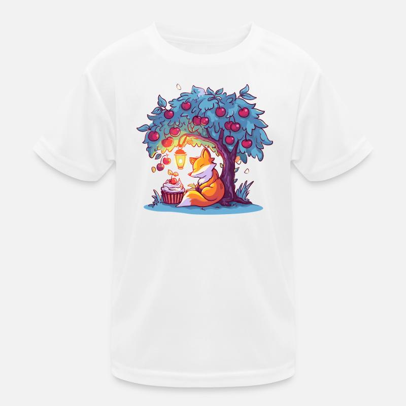 Cherry tree fox at lantern Kids Functional T-Shirt
