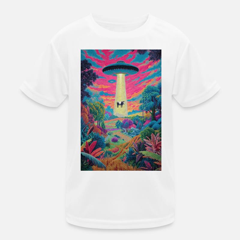 Vache tour d’OVNI psychédélique T-shirt sport Enfant