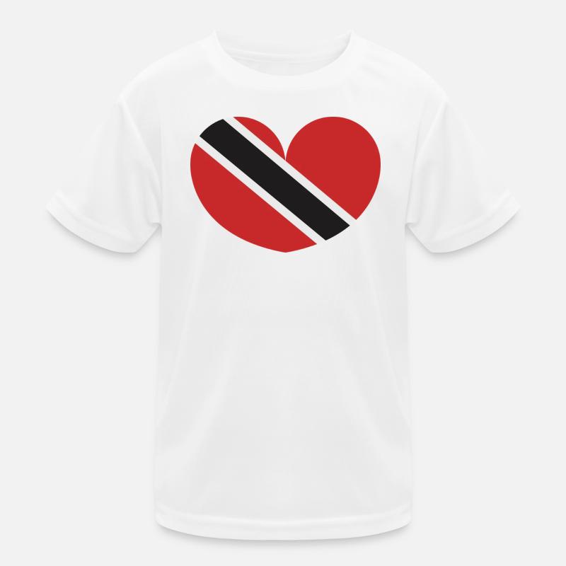 Drapeau en forme de cœur de Trinité-et-Tobago T-shirt sport Enfant