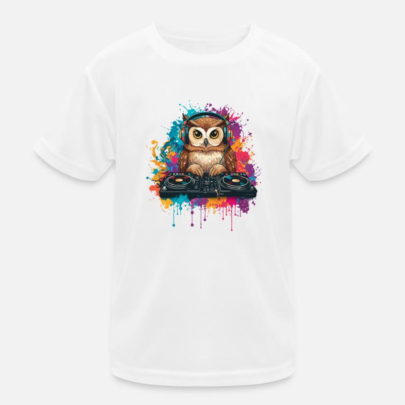 Hibou à la console de mixage DJ T-shirt sport Enfant