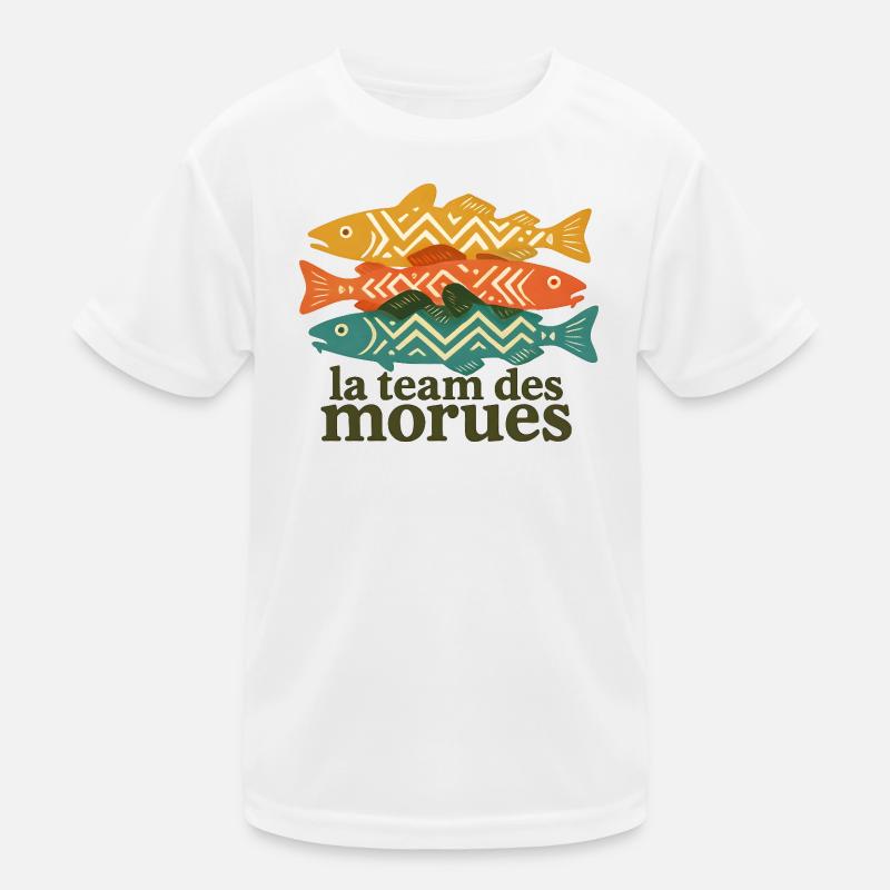 Tricolor geometric cod Kids Functional T-Shirt