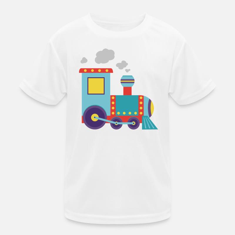 Illustration colorée de train à vapeur jouet T-shirt sport Enfant