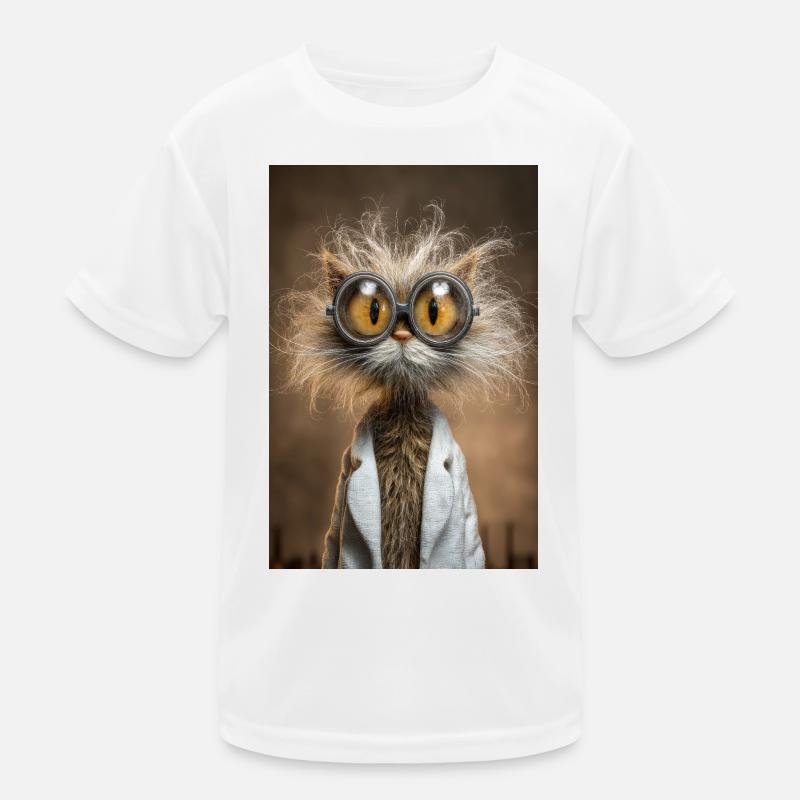 Steampunk Cat Scientist Kids Functional T-Shirt