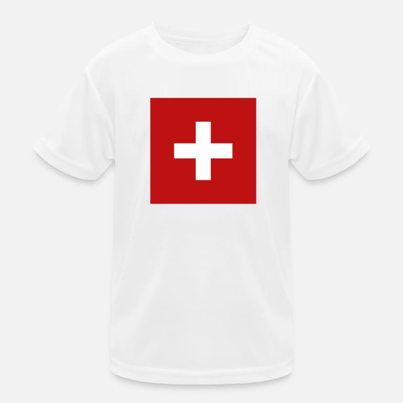 Schweizer Flagge Kinder Funktions-T-Shirt