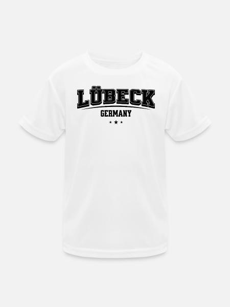 Lübeck Germany Lettering - Kids Functional T-Shirt - white - Front