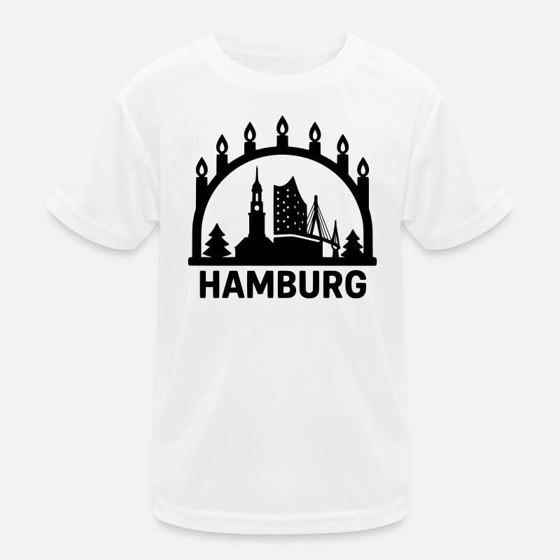 Décoration des bougies de bougies de Noël à Hambourg T-shirt sport Enfant
