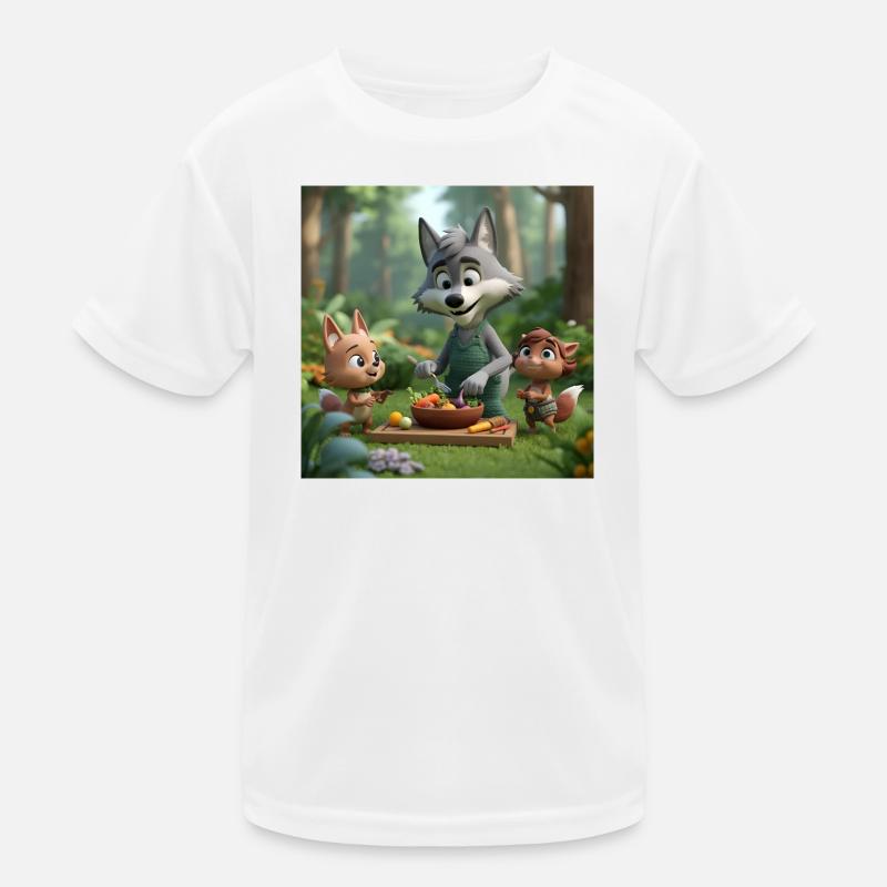wolf, vegan wolf, friendly wolf Kids Functional T-Shirt