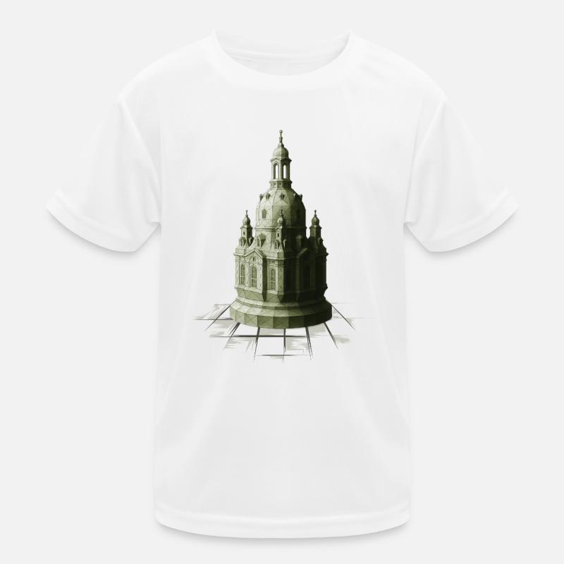 Low Poly Schach Dame Frauenkirche Kinder Funktions-T-Shirt