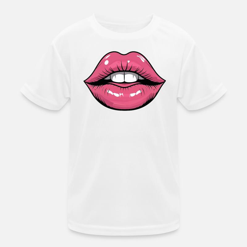 Pop Art Lippen Glanz Kinder Funktions-T-Shirt