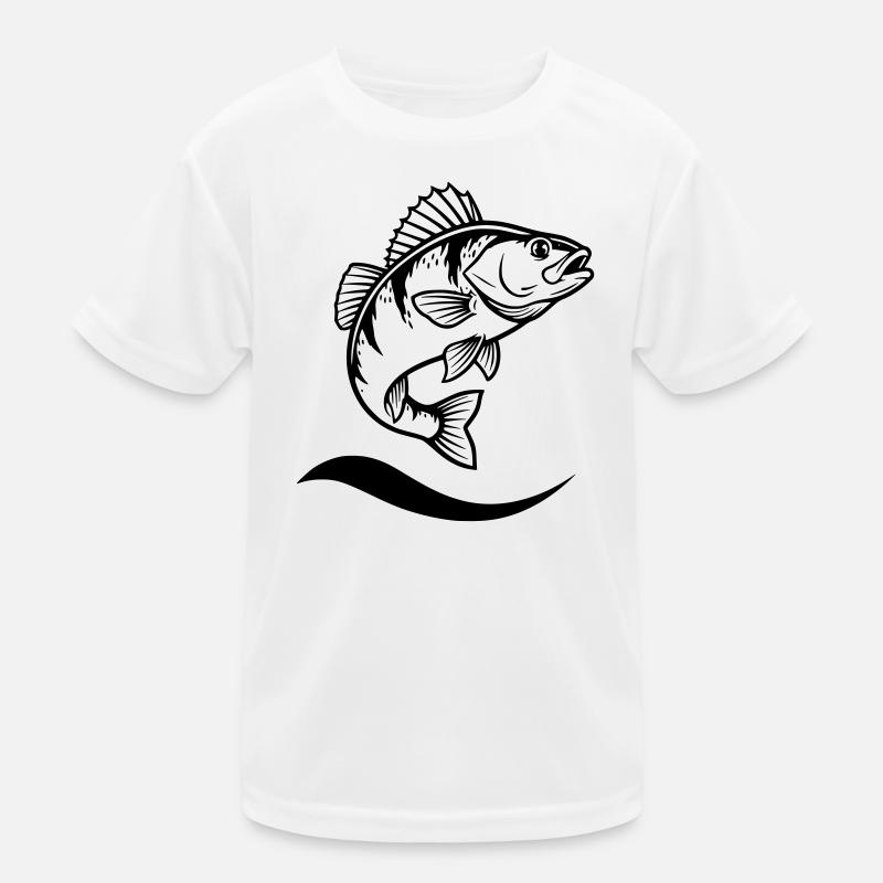 Springender Flussbarsch Angler Action Kinder Funktions-T-Shirt