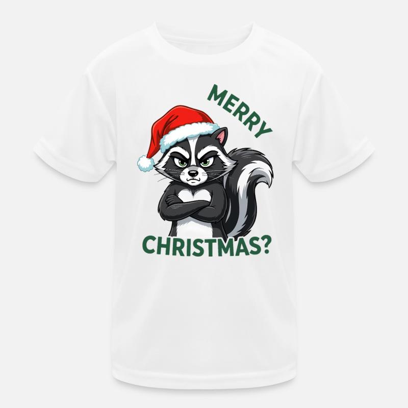 Anti Christmas Christmas Grouch Grumpy Skunk Kids Functional T-Shirt