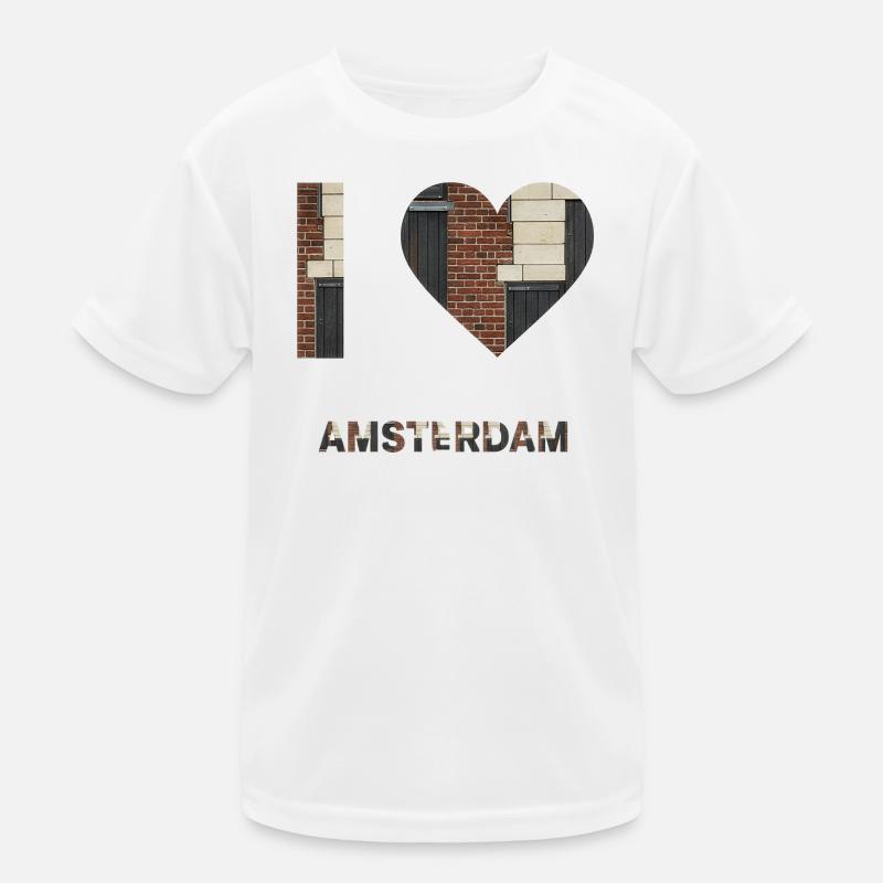 Amsterdam Brick Heart Emblem Tee Kinder Funktions-T-Shirt