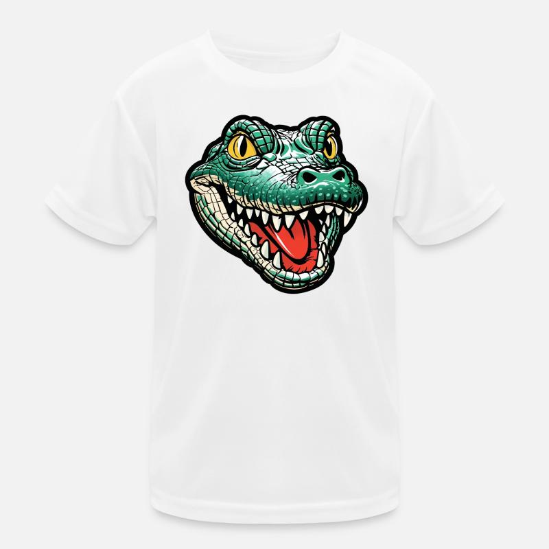 Grinning Crocodile Head Kids Functional T-Shirt
