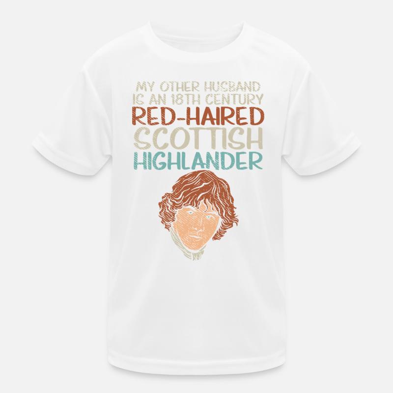 Red-Haired Scottish Highlander Husband Design Kids Functional T-Shirt