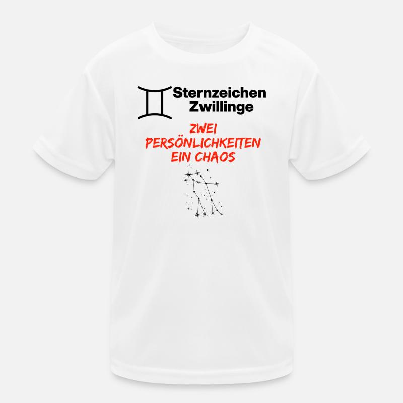 Sternzeichen Zwillinge Chaos-Edition, Geburtstag Kinder Funktions-T-Shirt