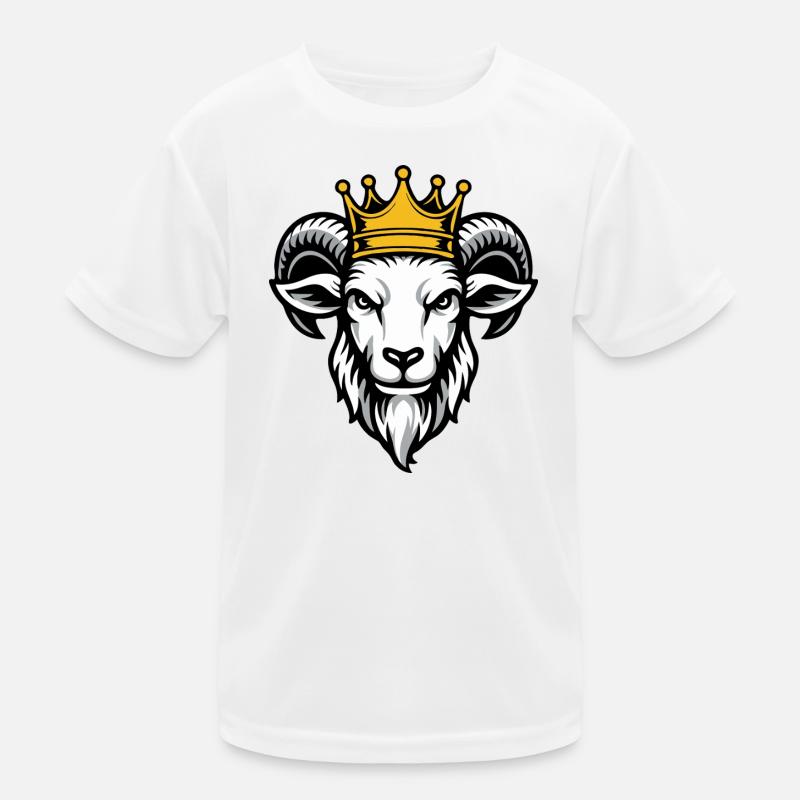 Gekröntes Widder-Maskottchen Power Animal Design Kinder Funktions-T-Shirt