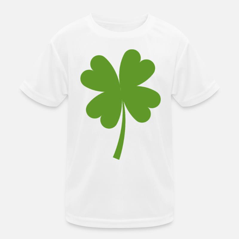Massiver vierblättriger Klee Kinder Funktions-T-Shirt
