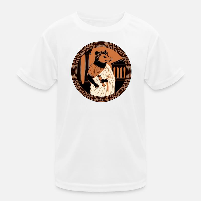 Classical Philosopher Opossum In Antique Toga Kids Functional T-Shirt