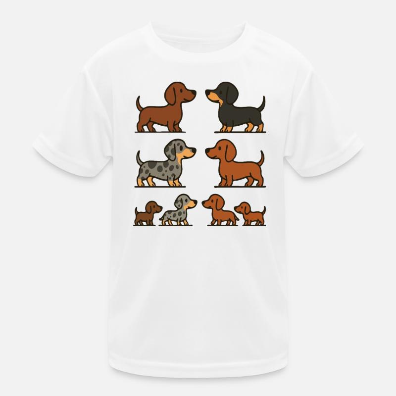 Dachshund Quartet Illustration Pack Kids Functional T-Shirt