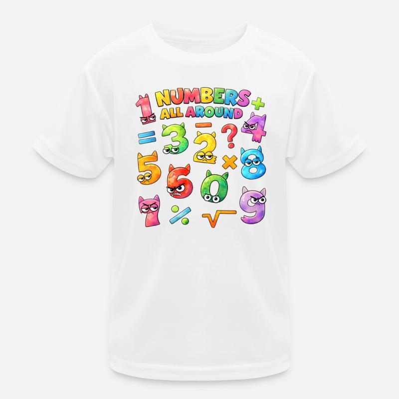 Rainbow Math Faces & Numbers Kinder Funktions-T-Shirt