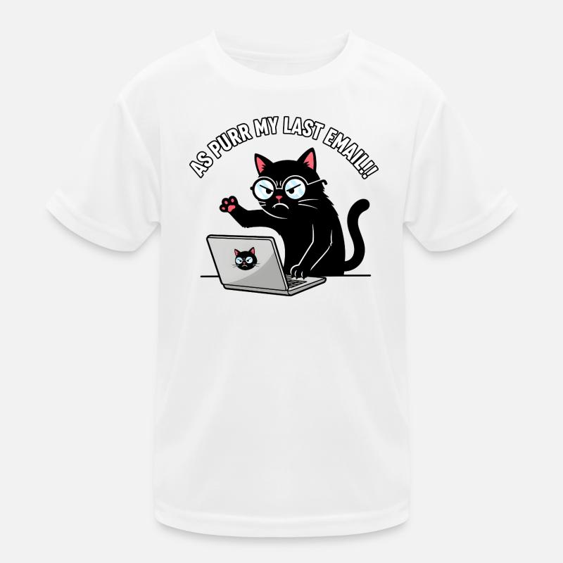 As Purr My Last Email Funny Cat Design Kids Functional T-Shirt