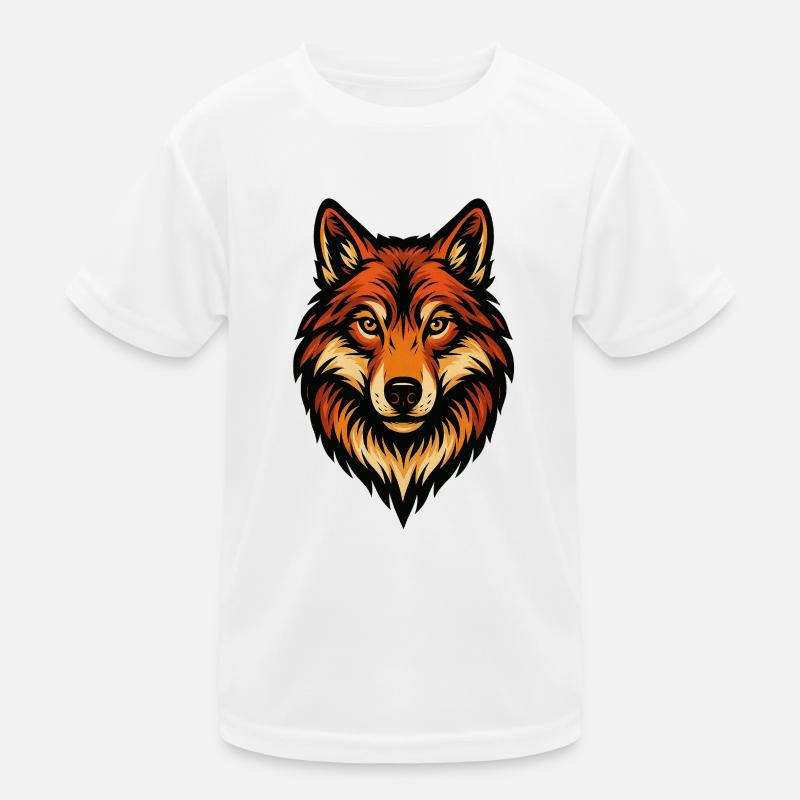Stylized Fox Head Illustration Kids Functional T-Shirt