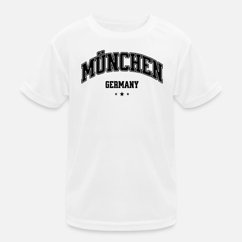 München Germany College Schriftzug Kinder Funktions-T-Shirt