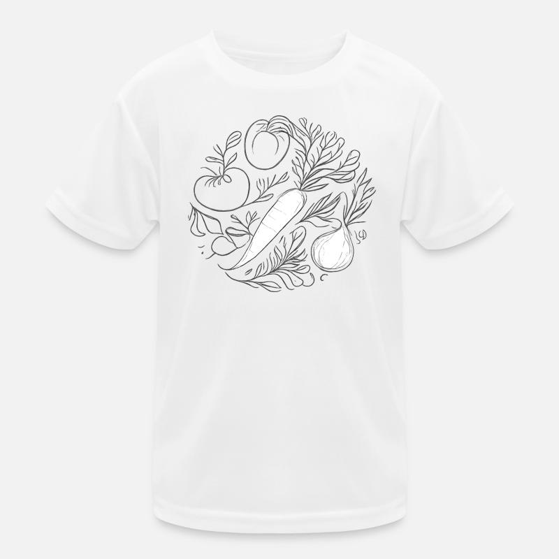 Botanische Gemüse-Lineart Kinder Funktions-T-Shirt