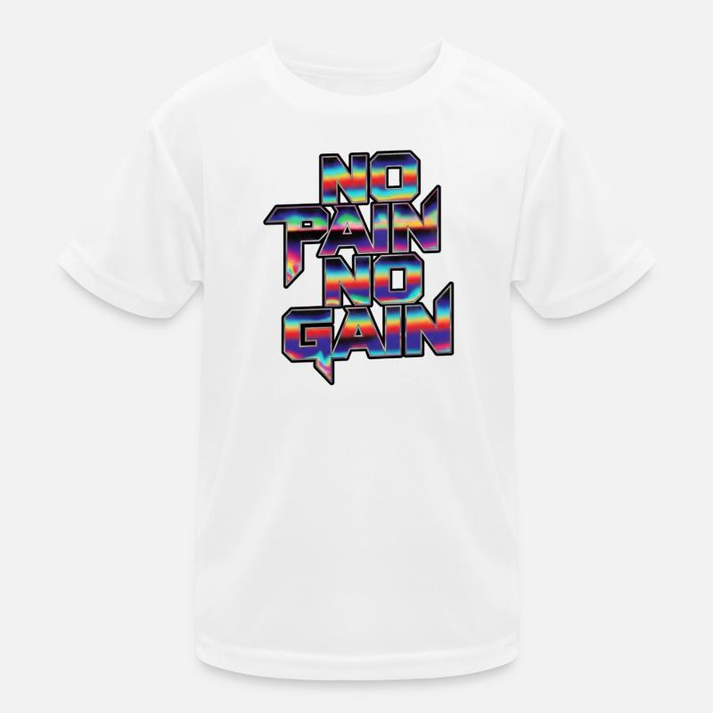 Regenbogen No Pain No Gain Kinder Funktions-T-Shirt