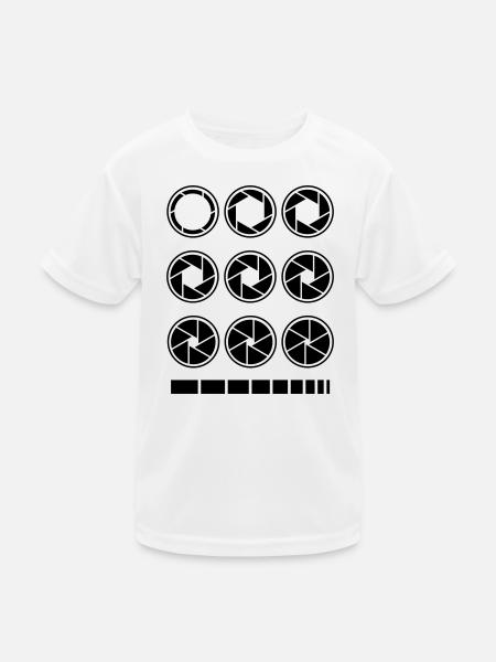 aperture exposure time camera photography - Kids Functional T-Shirt - white - Front
