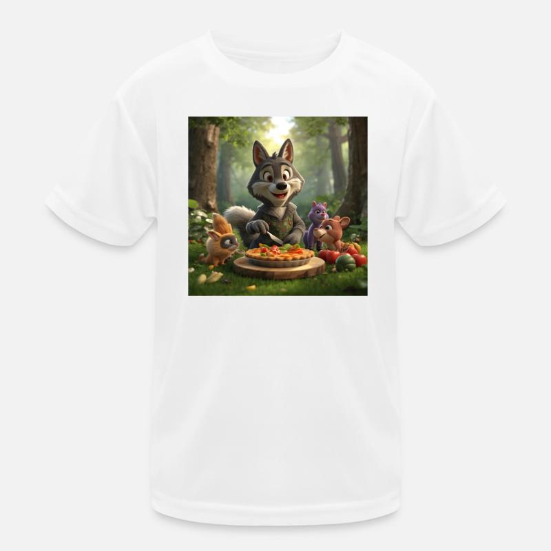 wolf, grey wolf, plush wolf Kids Functional T-Shirt