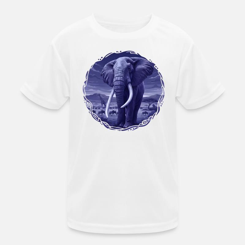 Nächtlicher Elefant in der Savanne Kinder Funktions-T-Shirt