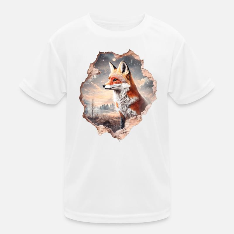 Fuchs und Sternenhimmel Kinder Funktions-T-Shirt