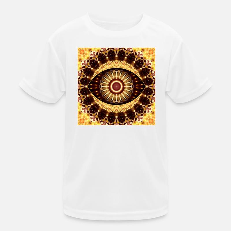 Kaléidoscope Mandala Tons d’or T-shirt sport Enfant