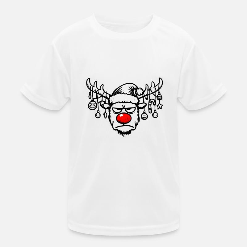 Rudolph Reindeer Head Christmas Kids Functional T-Shirt