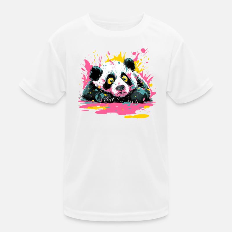 Panda Splash Pop-Art Farbspritzer Kinder Funktions-T-Shirt