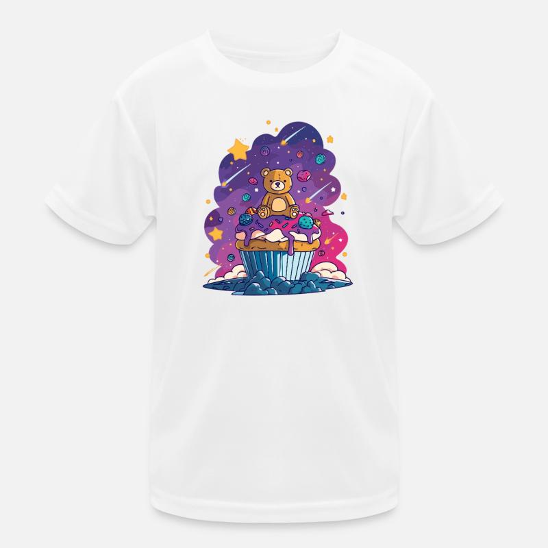 Teddybär Cupcake im Kosmos Kinder Funktions-T-Shirt