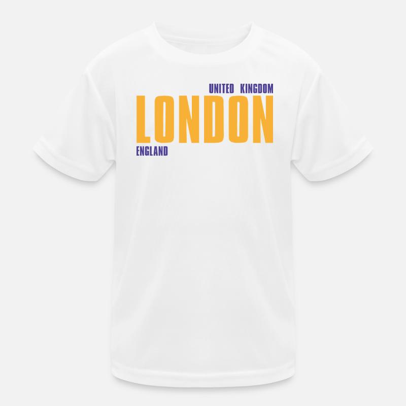 London in golden text with blue accents Kids Functional T-Shirt