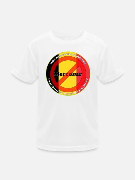 Protestation des agriculteurs contre le Mercosur - T-shirt sport Enfant - blanc - Devant