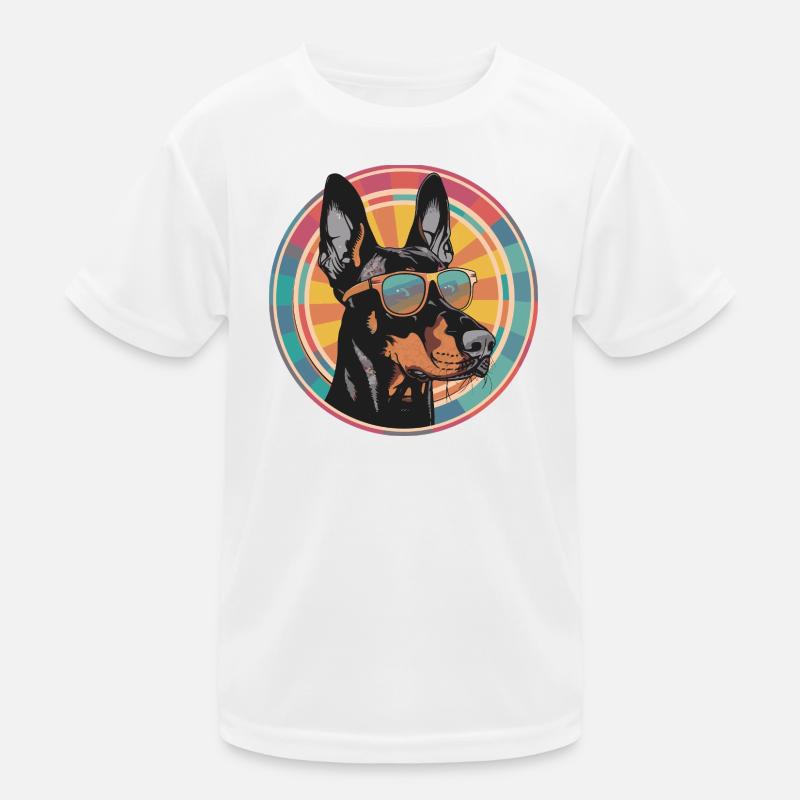Lunettes de soleil Doberman Pop Art T-shirt sport Enfant