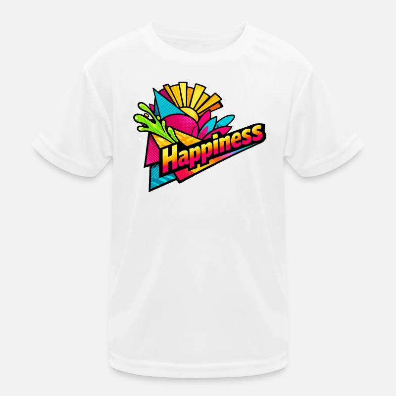 Happiness Burst Retro Colors Kids Functional T-Shirt