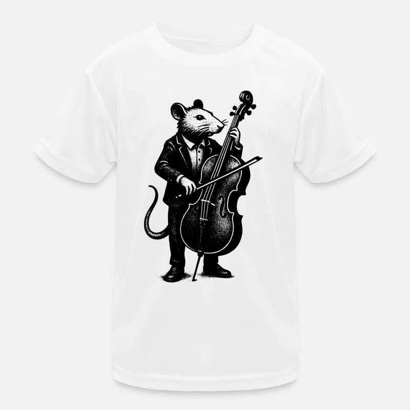 Rat en costume joue du violoncelle T-shirt sport Enfant